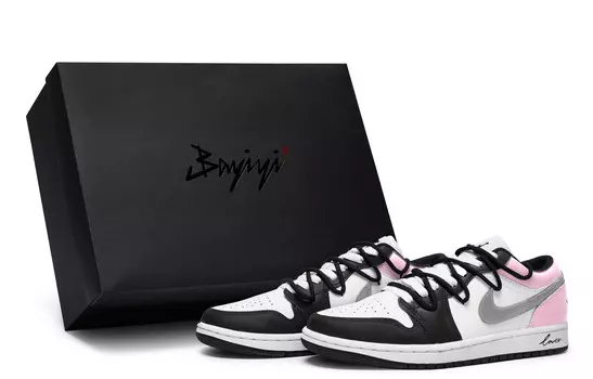 Кроссовки Air Jordan 1 Vintage Basketball Shoes Women's Low-top Pink, черный