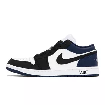 Кроссовки Air Jordan 1 Vintage Basketball Shoes Men Low-top White/Black/Blue, белый