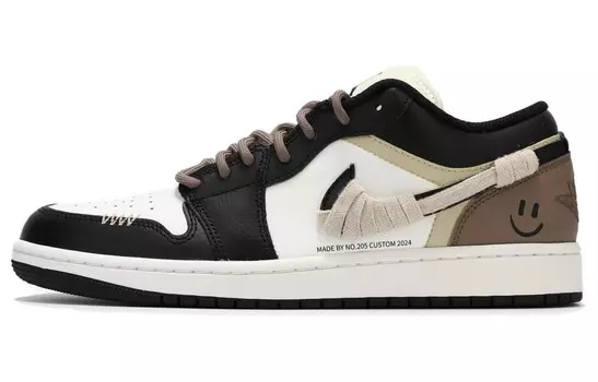 Кроссовки Air Jordan 1 Vintage Basketball Shoes Men Low-top Black/Brown, черный/коричневый