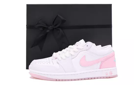 Кроссовки Air Jordan 1 Vintage Basketball Shoes Unisex Low-top Pink/white, розовый
