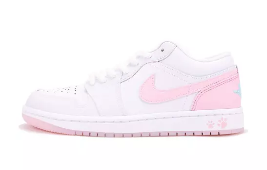 Кроссовки Air Jordan 1 Vintage Basketball Shoes Unisex Low-top Pink/white, розовый