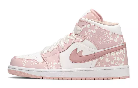 Кроссовки Air Jordan 1 Vintage Basketball Shoes Women's Low-top White/pink, белый
