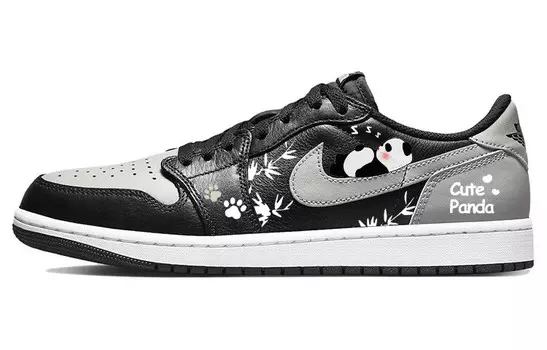Кроссовки Air Jordan 1 Vintage Basketball Shoes Men Low-top Black/grey, черный