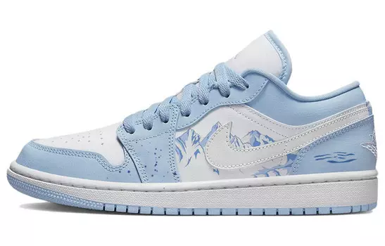 Кроссовки Air JORDAN 1 Vintage Basketball Shoes Women's Low-Top Blue White, синий