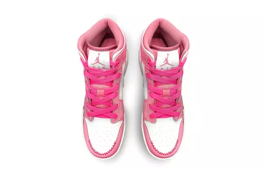 Кроссовки Air Jordan 1 Vintage Basketball Shoes Women's Mid-top White, розовый