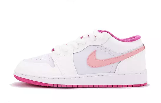 Кроссовки Air Jordan 1 Vintage Basketball Shoes Women's Low-top Pink/White, розовый