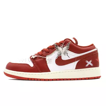 Кроссовки Air Jordan 1 Vintage Basketball Shoes Women's Low-top White, цвет Butterflies