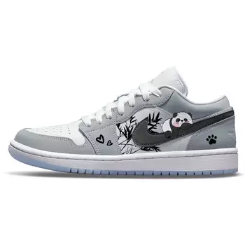 Кроссовки Air JORDAN 1 Vintage Basketball Shoes Women's Low-Top Gray White