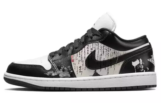 Кроссовки Air Jordan 1 Vintage Basketball Shoes Women's Low-top Black/White, черный/белый