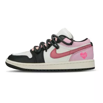 Кроссовки Air Jordan 1 Vintage Basketball Shoes Women's Low-top Pink, черный