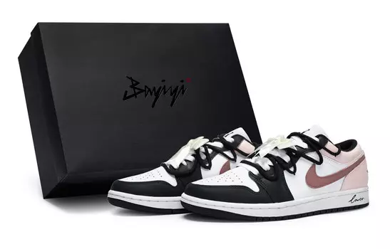 Кроссовки Air Jordan 1 Vintage Basketball Shoes Women's Low-top Pink, черный