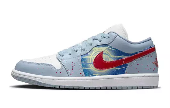 Кроссовки Air JORDAN 1 Vintage Basketball Shoes Women's Low-Top Blue White, синий