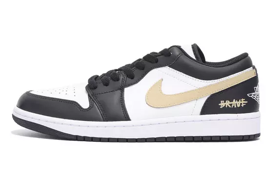 Кроссовки Air Jordan 1 Vintage Basketball Shoes Men Low-top Brown, черный/коричневый