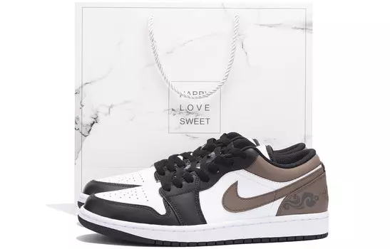 Кроссовки Air Jordan 1 Vintage Basketball Shoes Men Low-top Brown/black/white, цвет Coffee
