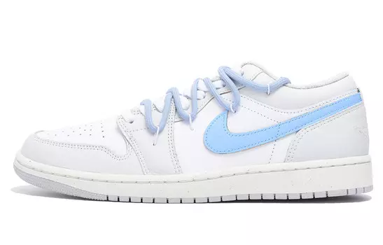 Кроссовки Air Jordan 1 Vintage Basketball Shoes Men Low-top Grey/white/blue, светло-серый