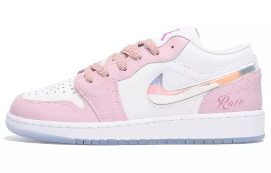 Кроссовки Air Jordan 1 Vintage Basketball Shoes Women's Low-top Blue/pink/white, розовый