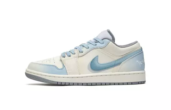 Кроссовки Air Jordan 1 Vintage Basketball Shoes Men Low-top Blue, цвет Off White