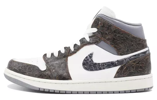 Кроссовки Air Jordan 1 Vintage Basketball Shoes Women's Mid-top Brown/White, коричневый