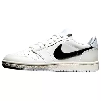 Кроссовки Air Jordan 1 Vintage Basketball Shoes Men Low-top White/Black, белый/черный