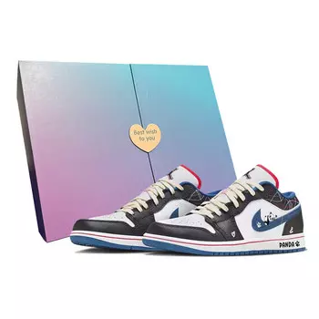 Кроссовки Air JORDAN 1 Vintage Basketball Shoes Men Low-Top Black White