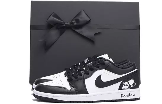 Кроссовки Air Jordan 1 Vintage Basketball Shoes Men Low-top Gray, черный/белый