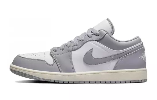 Кроссовки Air Jordan 1 Vintage Basketball Shoes Men Low-top White/Blue/Gray, белый/синий/серый
