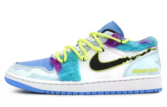Кроссовки Air Jordan 1 Vintage Basketball Shoes Men Low-top White, синий/белый