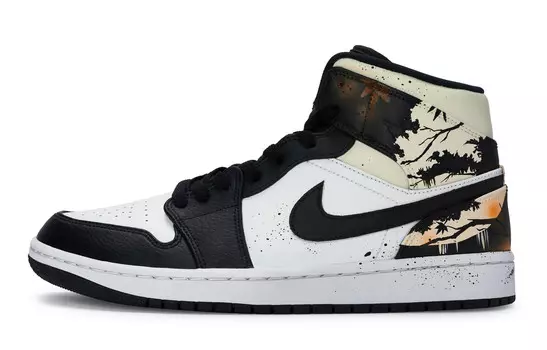 Кроссовки Air Jordan 1 Vintage Basketball Shoes Women's High-top Pink, белый/черный