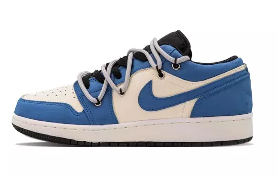 Кроссовки Air Jordan 1 Vintage Basketball Shoes Women's Low-top Grey/white, синий