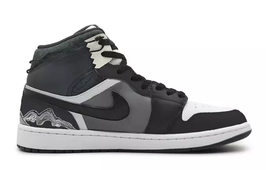 Кроссовки Air Jordan 1 Vintage Basketball Shoes Women's Mid-top Grey/white, черный