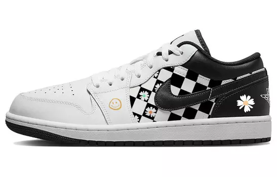 Кроссовки Air Jordan 1 Vintage Basketball Shoes Men Low-top White/black, черный