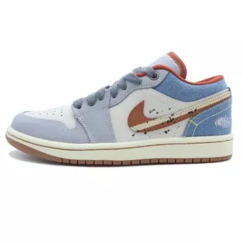 Кроссовки Air JORDAN 1 Vintage Basketball Shoes Women's Low-Top White Blue