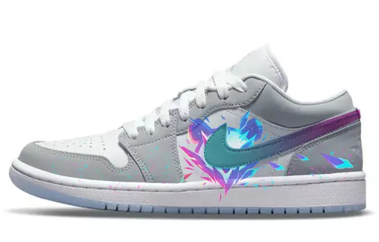 Кроссовки Air Jordan 1 Vintage Basketball Shoes Women's Low-top Light Gray, светло-серый