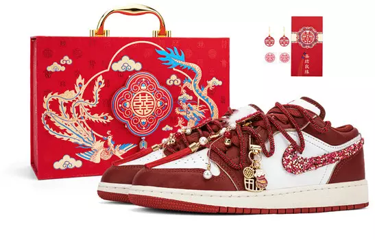 Кроссовки Air Jordan 1 Vintage Basketball Shoes Women's Low-top White/red, красный