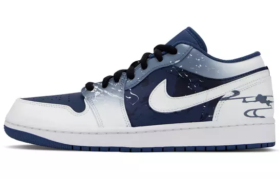 Кроссовки Air Jordan 1 Vintage Basketball Shoes Men Low-top Blue/white, темно-синий