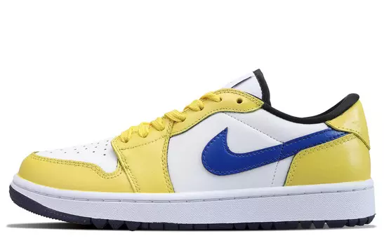 Кроссовки Air Jordan 1 Vintage Basketball Shoes Unisex Low-top Yellow/white/blue, желтый/белый/синий