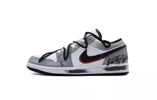Кроссовки Air Jordan 1 Vintage Basketball Shoes Men Low-top White/gray, белый