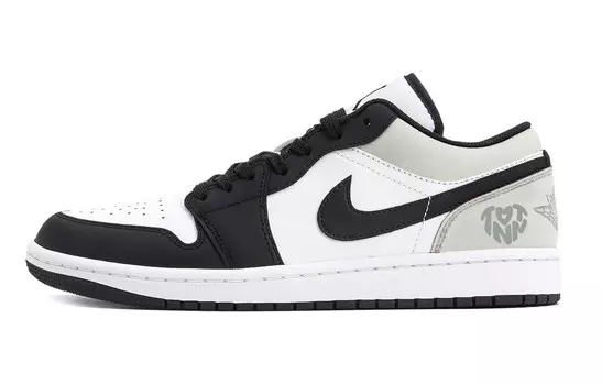 Кроссовки Air Jordan 1 Vintage Basketball Shoes Men Low-top Gray/Black/White, серый