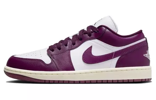 Кроссовки Air Jordan 1 Vintage Basketball Shoes Women's Low-top Purple-red And White, белый