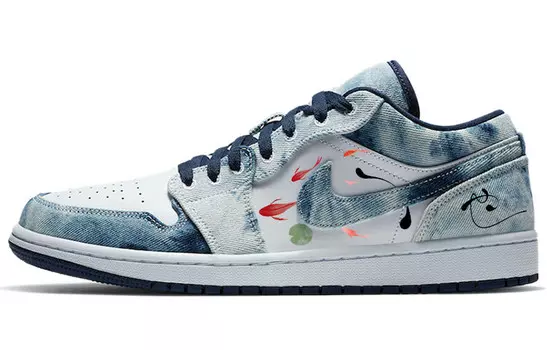 Кроссовки Air JORDAN 1 Vintage Basketball Shoes Men Low-Top Blue White