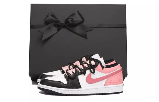 Кроссовки Air Jordan 1 Vintage Basketball Shoes Women's Low-top White, розовый