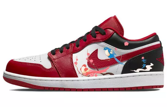 Кроссовки Air Jordan 1 Vintage Basketball Shoes Unisex Low-top Black/White/Red, красный