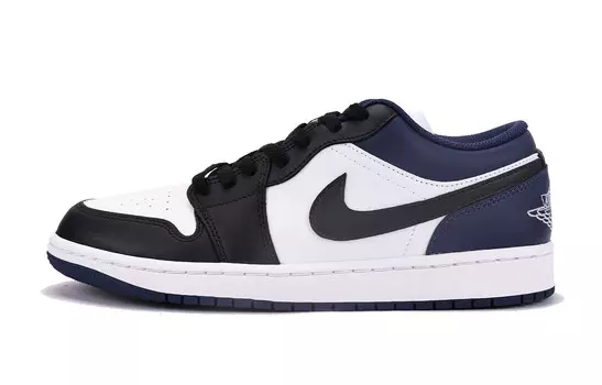 Кроссовки Air Jordan 1 Vintage Basketball Shoes Men Low-top White/Black/Blue, синий