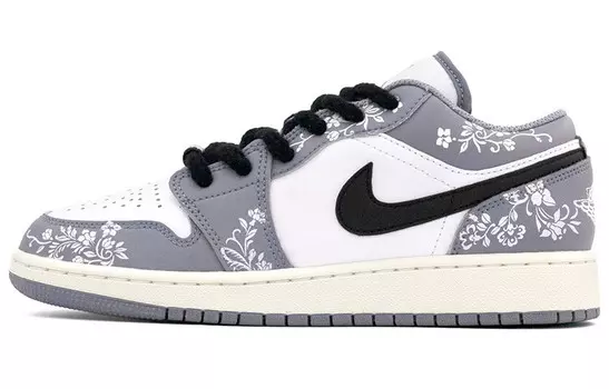 Кроссовки Air Jordan 1 Vintage Basketball Shoes Women's Low-top White/Gray, белый