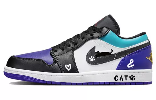 Кроссовки Air Jordan 1 Vintage Basketball Shoes Men Low-top Black, черный