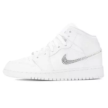 Кроссовки Air Jordan 1 Vintage Basketball Shoes Women's Mid-top White, белый