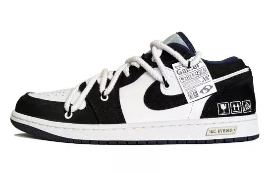 Кроссовки Air JORDAN 1 Vintage Basketball Shoes Men Low-Top Black White