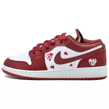 Кроссовки Air Jordan 1 Vintage Basketball Shoes Women's Low-top Red/White, красный