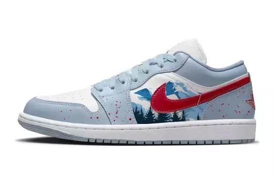 Кроссовки Air JORDAN 1 Vintage Basketball Shoes Women's Low-Top Blue White