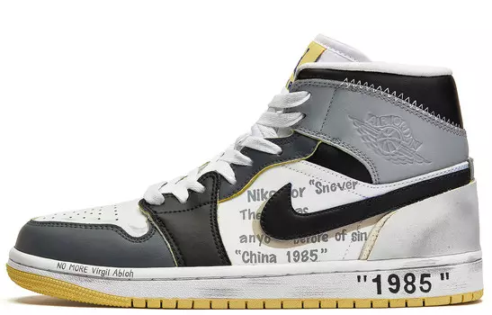 Кроссовки Air Jordan 1 Vintage Basketball Shoes Women's High-top Grey/white, серый